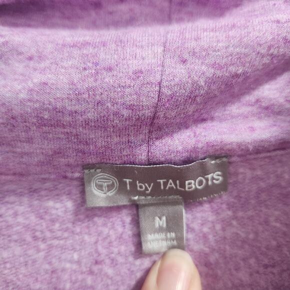 T by Talbots Womens Cowl Neck Purple Active Sweater Size Medium - Picture 2 of 14